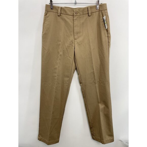 Izod America Chino Pants Flat Front Smooth Touch Straight Leg Khaki Mens 30x30 - Picture 1 of 12
